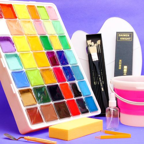 青竹果冻水粉颜料套装艺考绘画42色彩水粉画画工具套装 【42色80ml】