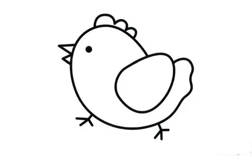 彩色母鸡简笔画画法_怎么画彩色母鸡的简笔画