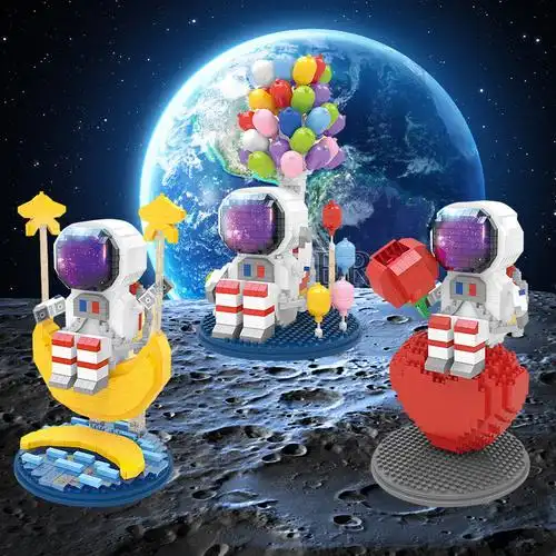 智鹰2683-2721兼容乐高小颗粒积木玩具模型太空宇航员带防尘罩