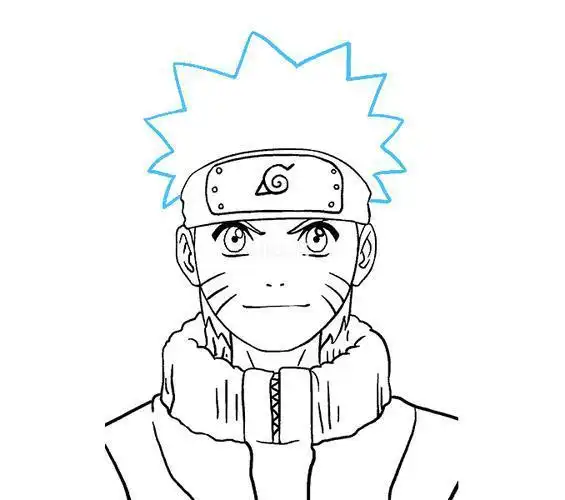 怎么画鸣人简笔画画法步骤教程卡通简笔画鸣人怎么画q版鸣人简笔画