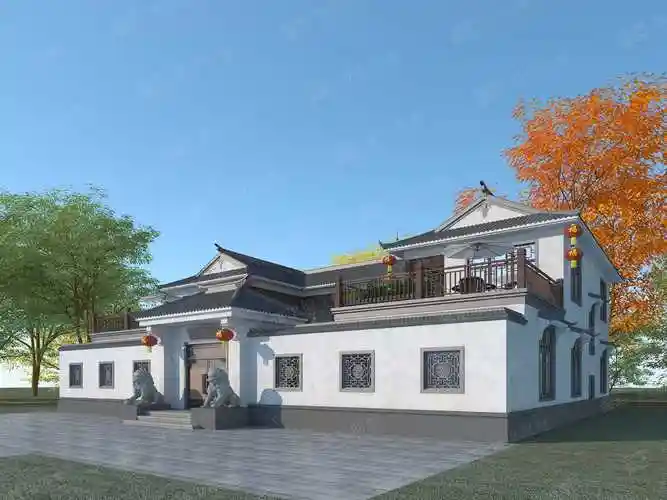 农村别墅设计之筑尘院墅新中式三合院设计赏析