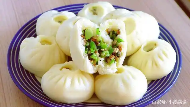 纯素馅香菇青菜包子,掌握3点,馅翠绿不变色,营养鲜美越吃越香
