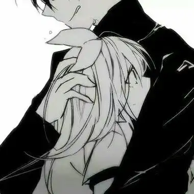 黑白动漫情侣头像