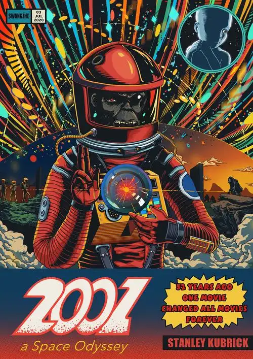 2001太空漫游电影插画海报
