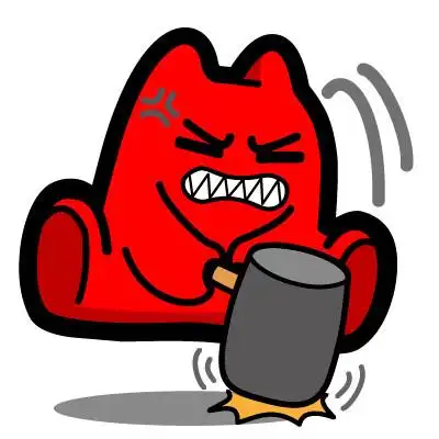 魔鬼猫表情-砸锤子