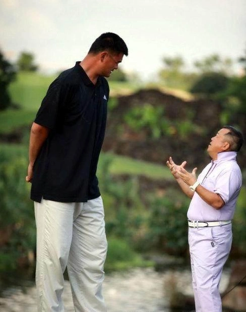 娱乐圈敢和姚明合影的几大明星,最后一个乐翻了,看一次笑一次_娱乐频