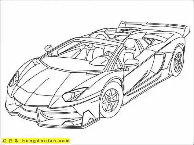 卡通涂色图片-红豆饭小学生简笔画赛车简笔画填色画涂色游戏画画游戏