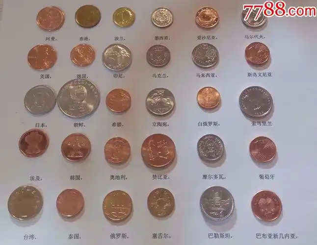 30个国家硬币,共30枚,0.6元一枚