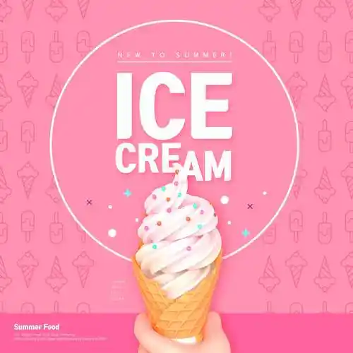 夏季雪糕食品冰淇淋广告海报设计模板