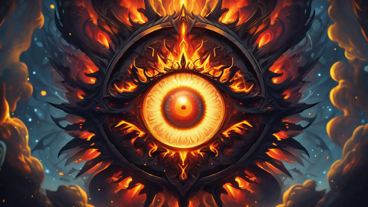 恶魔眼壁纸,火焰中的神秘之眼🔥👁️