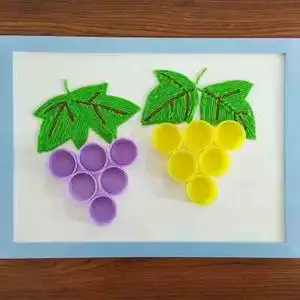 废物利用环保diy玩具儿童手工材料包毛线画瓶盖扣子创意粘贴画