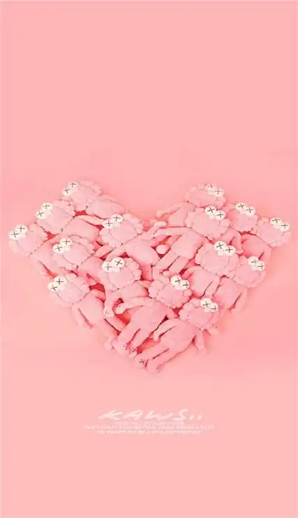 粉色系kaws手机壁纸高清原图 kaws壁纸女生潮图大全-背景皮肤