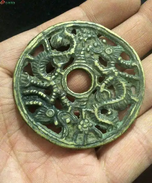 清代,双龙戏珠,花钱