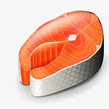 手绘卡通新鲜三文鱼