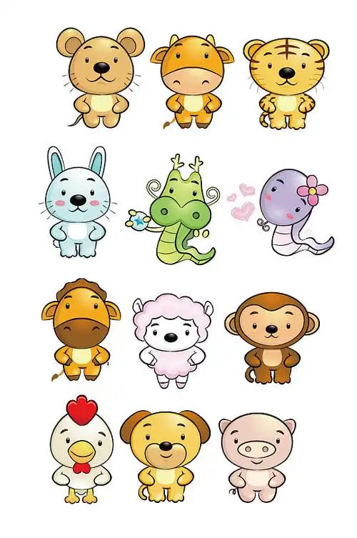 卡通动物动漫生肖