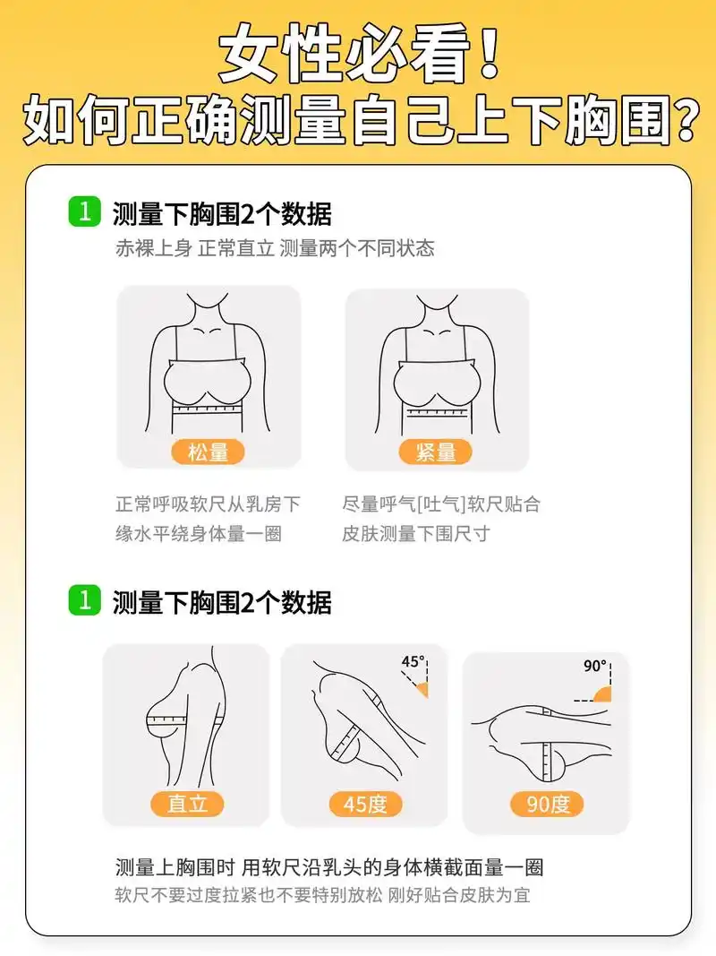 女性必看! 如何正确测量自己上下胸围!