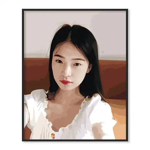 diy数字油画定制照片人物手工礼物人像画油彩画油画填色治愈卡通