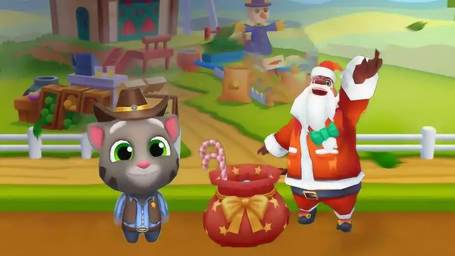 汤姆猫跑酷游戏圣诞熊大vs牛仔汤姆猫