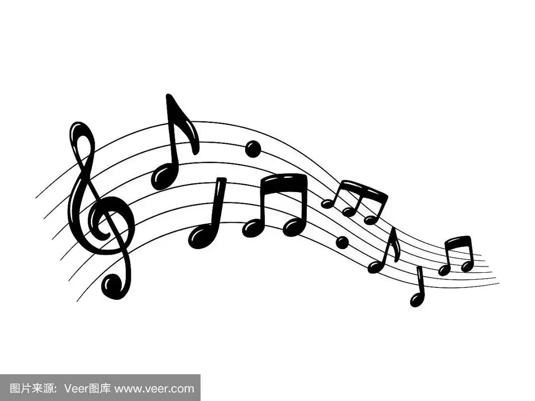 音阶上的音符.矢量图