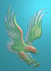 山水雄鹰 花鸟老鹰 大鹏展翅 精雕图 浮雕玉雕灰度图 电脑雕刻jdp