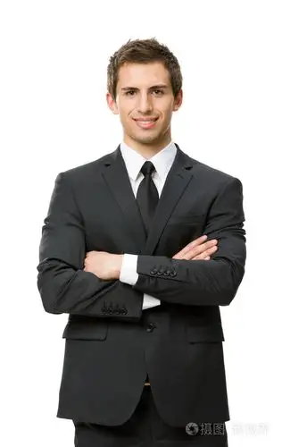 halvlngt portrtt av affrsman med korsade hnder半身人像的交叉双手