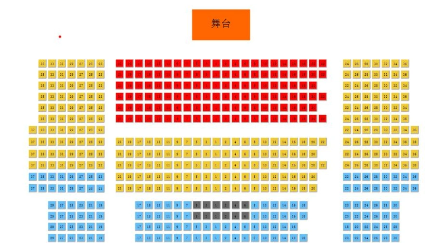 《木偶奇遇记》的座位分区图,大致上少年宫剧场的座位位置