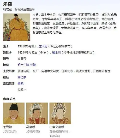 历史杂谈明成祖朱棣