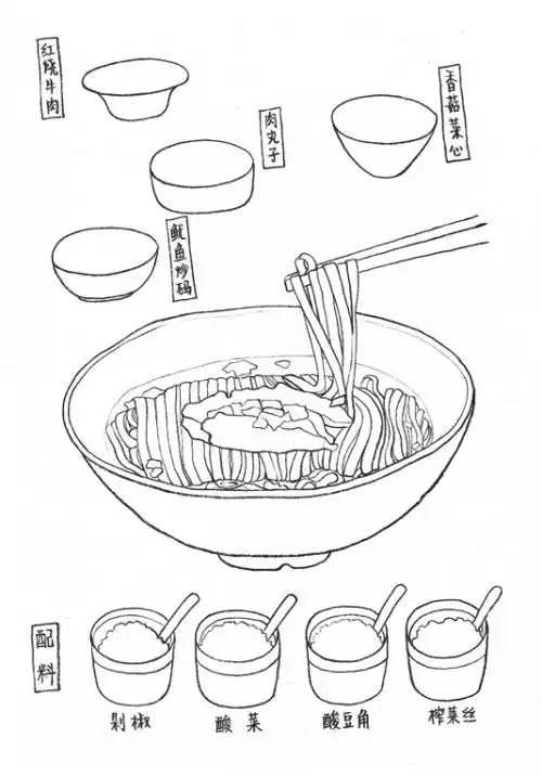 米粉简笔画教程