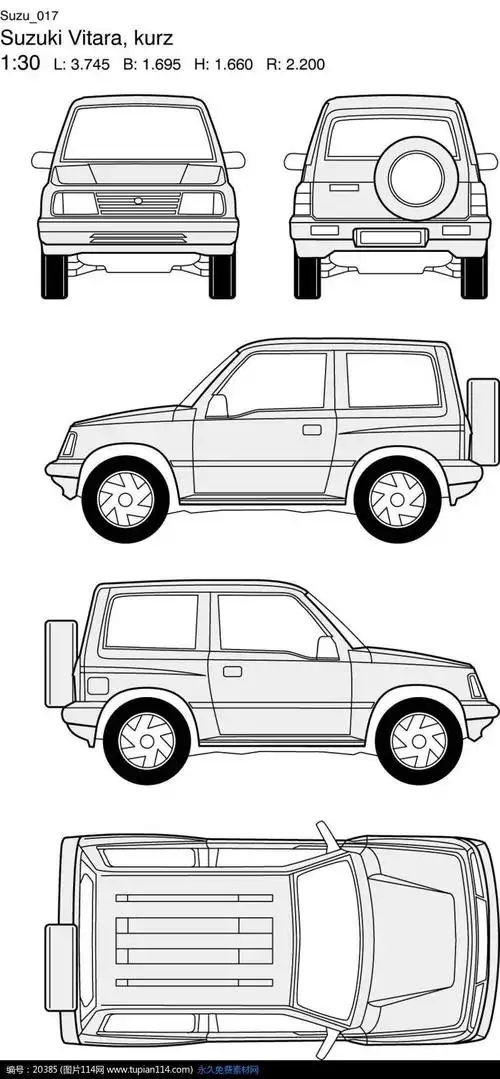 suzuki铃木汽车矢量三视图素材17