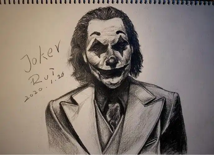 em>在家办公的你 /em>#今日手绘—joker(小丑) 素描作品