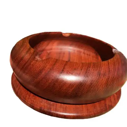 缘创艺红木烟灰缸木雕缅甸花梨木大紫檀烟具实木木雕