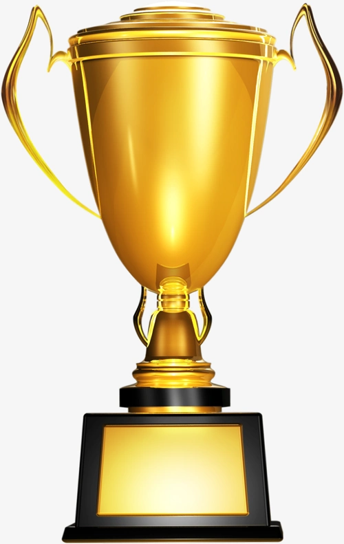 金属金色奖杯舞台灯光