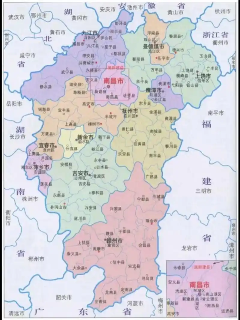 江西地图,拿去不谢!