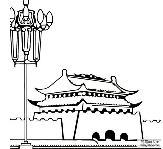 简笔画大全 生活简笔画 建筑简笔画天安门已经成为现代中国的象征,并