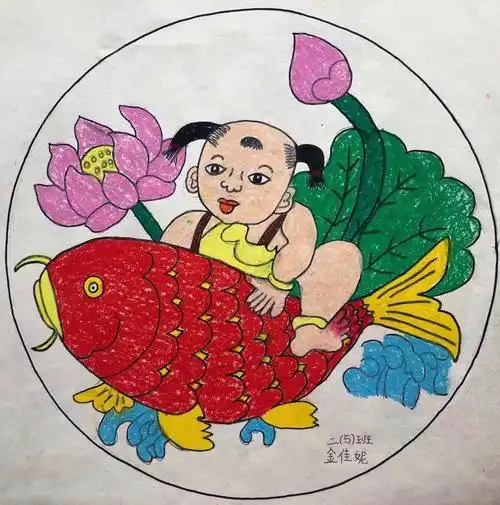 爱之绘·战疫情—畲乡景宁实验一小二年级美术作品微展8《民间年画》