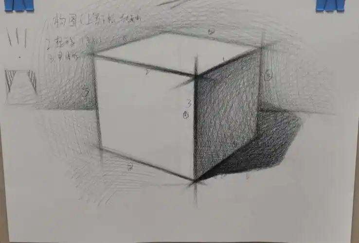 来点简单的入门画法#素描几何体  #美术生的日常  #素描静物  #素描