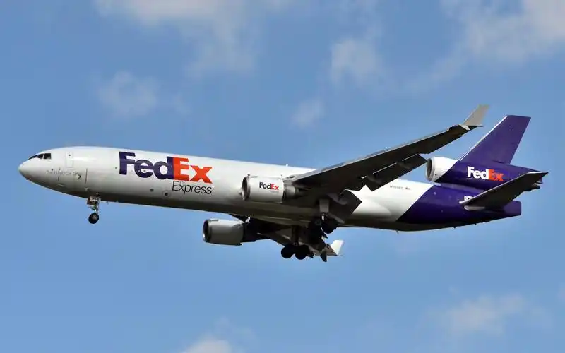 经典三发飞机,美国联邦快递航空麦道11降落首都机场01