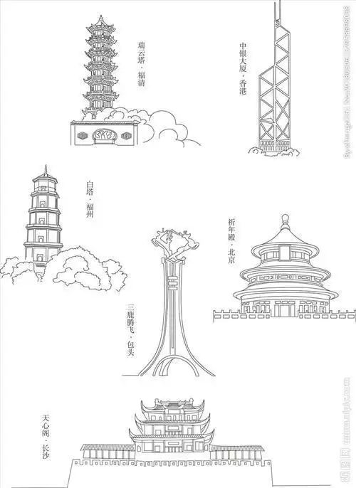 天一阁的简笔画