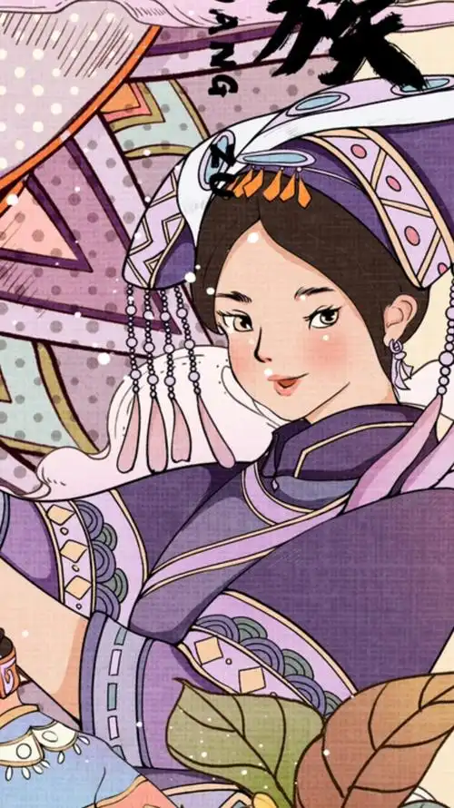 壮族插画|56民族插画|非遗插画 壮族是一个具有悠久历史和灿烂文化的