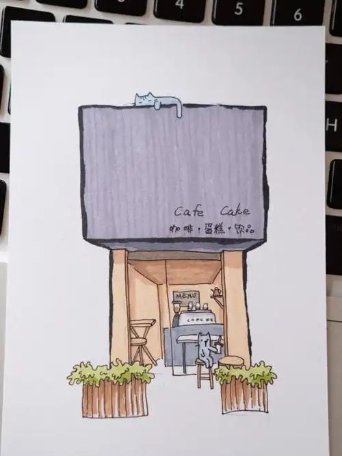 杭州咖啡馆手绘no10