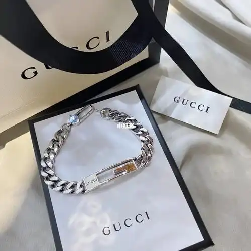 gucci古驰925纯银宽版手链