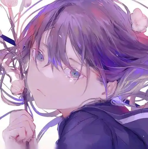 动漫女头一组超好看的粉紫色系动漫女生头像