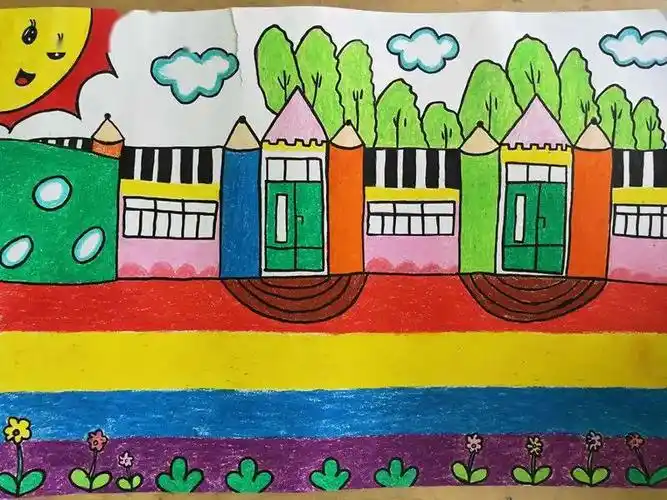彩绘春天老师和孩子们画笔下的醉美校园