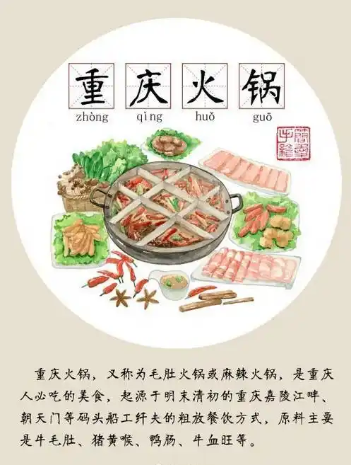 妹子手绘重庆美食,如果连这些都不知道,你真的不是吃货!