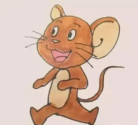杰瑞老鼠简笔画彩色