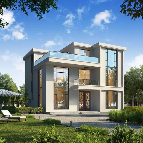 客厅复式楼全套效果图水电图施工图简约高格调带露台农村自建房设计图