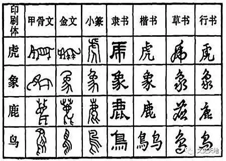 汉字经过了6000多年的变化,其演变过程是:甲骨文,金文,大篆,小篆,隶书