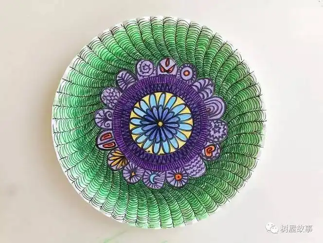 【双双小画室】纸盘线条创意画