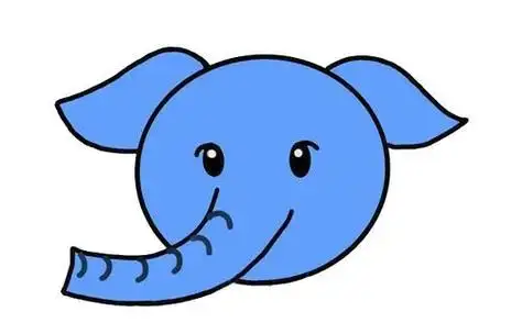 大象彩色儿童简笔画