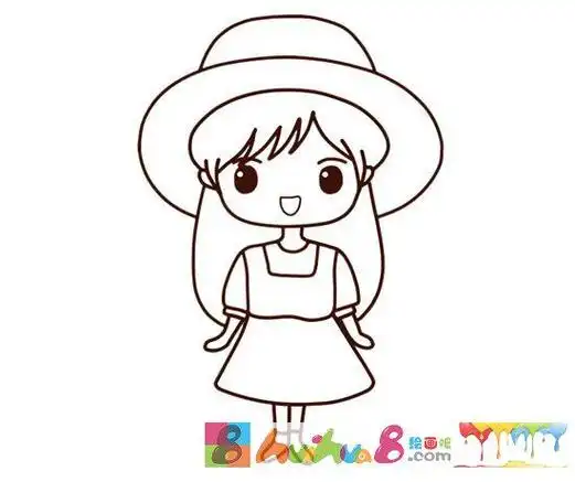 动漫版小女孩简笔画教程视频